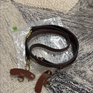 Brown Leather Strap with Gold Hardware longchamps